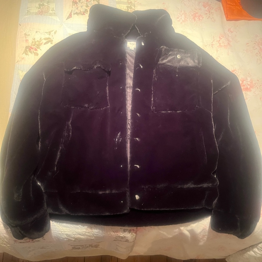Ytg fur coat black good condition